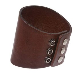 beltiscool 3 Inches Wide Oil Tanned Leather Wristband Cuff Bracelet, Brown