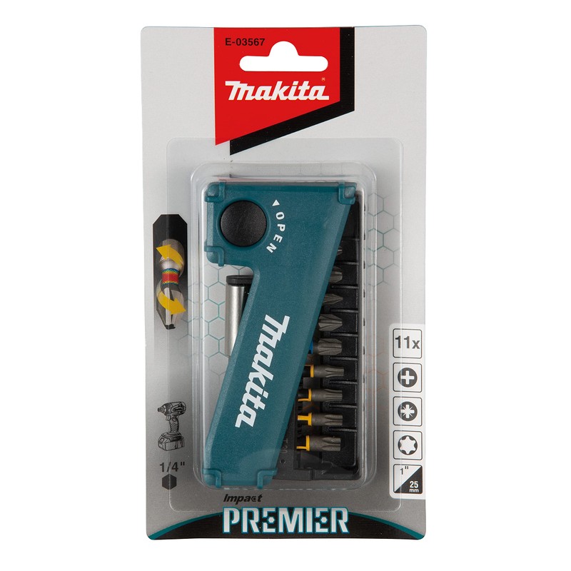 Makita E-03567 Impact Premier Torsion Bit Set 11-Piece Bits PH,