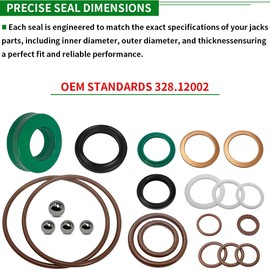 WEICHENGXIN Sears Craftsman Hydraulic Floor Jack Seals Kit 328.12001, 328.12002 Replacement Set for 1.5 Ton Floor Jacks, Complete O-Ring & Small Accessories for Full Hydraulic Rebuild