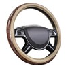CAR PASS Wood Grain 14.5-15 inch Microfiber Leather Steering Wheel
