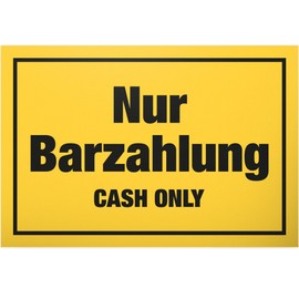 DankeDir! Nur Barzahlung Cash only - Sign 30 x 20 cm - Funny Cash Payment Sign for Catering Retail - No Card Payment Decoration for Shop Restaurant Catering Note