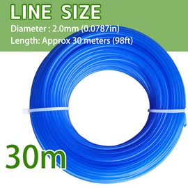 DY.2ten String Trimmer Line, 0.079in x 98ft Universal Nylon Replacement Round Strimmer Wire for Grass Trimmers & Brushcutters, Blue