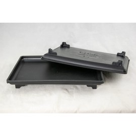 2 Rectangular Black Plastic Humidity/Drip Tray for Bonsai Tree and House Indoor Plants - 9"x 6"x 1" (2xB-9)