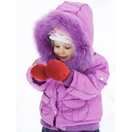 Boyiee 3 Pairs Newborn Baby and Toddler Winter Mittens Gloves Fleece, Black, red, rose red