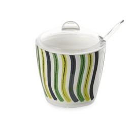 Omada Design Plastic Sugar Bowl with Spoon and Lid, Sugar Bowl of 0.25 L (100 g Sugar), Made in Italy, Stackable and Dishwasher Safe, Linea Plexart, Swing