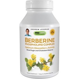 ANDREW LESSMAN Berberine Phospholipid Complex 30 Capsules - Barberry Root Extract. Small Easy to Swallow Capsules