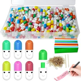 GZLFH Pack of 300 Message Capsule Letters, Love Letter Cute Letter Capsule for Boyfriend Girlfriend Valentine's Day (Pattern, Colour Random)