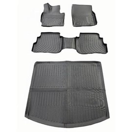 Car Floor Mats for Mazda CX5: 2013 2014 2015 2016 All Weather Automotive Cargo Liner Full Set Accessory, Cutsom Fit for Mazda CX-5 Tray Carpet Black Rubber Accessories Trunk Mat