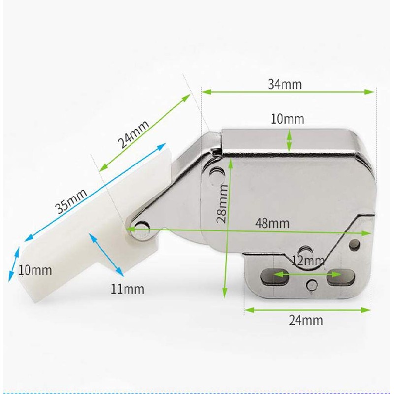 （4 Pack ） Automatic Spring Snap System Push-in Touch Lock