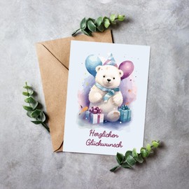 BIROYAL Set of 27 Birthday Cards High Quality with Bright Watercolour Animal Design - Greeting Card for Children - Birthday Card Set with Envelope - Greeting Card Birthday - Happy Birthday Cards