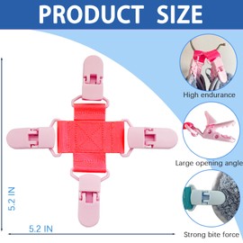 Okueejur 2 pcs Bed Sheet Detangler Reduces Laundry tangles，Keep Bed Sheets/Duvet Covers/Blankets/from Tangling,Twisting, and Balling in Washer and Dryer，No Damage Washer and Dryer (Pink)