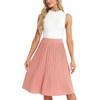 ZXIHZF Women Classic Chiffon Flowy Pleated Midi Skirts, Pink, Large