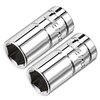 sourcingmap 2 Pcs 1/4-Inch Drive 8mm 6-Point Shallow Socket, Metric,