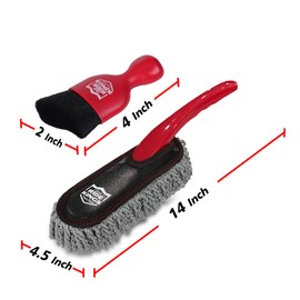Car Interior Brush red 2 Packs, Car Detailing Brush Red 1 Pack,Scratch Free, Extra Soft,Reusable and Durable,Interior