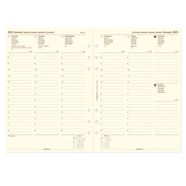 Filofax A5, 1 week on 2 pages, cotton cream (multilingual) 2023, 23-68513