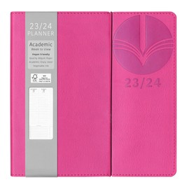 2023-2024 Academic Diary Square Week To View WTV Mid Year Journal Diaries Vegan Friendly (Pink - 3975)