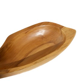 Deco 79 Teak Wood Fish Handmade Living Room Decor Tray Ottoman Tray, Set of 2 Serving Tray 24", 16"W, Brown