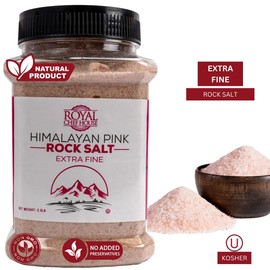 RoyalHouse, Himalayan Extra Fine Pink Salt - 2.5 lbs Extra Fine Bulk in Jar, Pure Gourmet Crystals, Natural - Contains 84 Minerals, Suitable for Body Bath Scrubs, Table Salt - Kosher