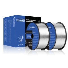 Harukiku Flux Core Welding Wire,Mild Steel E71T-GS .040 Inch Low Splatter Gasless Mig Welding Wire,1KG(2.2LB) Spool 2 Pack