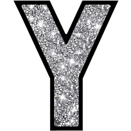 XIHACTY Letters Signs for Home Décor，Crystal Crushed Diamond Accent Sign for Wall Decor, Black DIY Custom Capital Letters for a Decoration on Bar, Desk, Dresser, Party Birthday, Wedding.（Y)