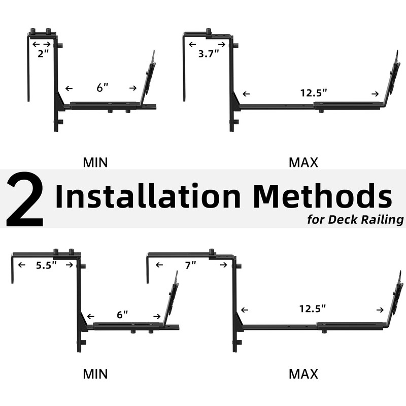 LAWYAMAI 6 Pack Window Box Brackets, Adjustable Planter Box Brackets,