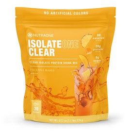 NutraOne Clear Whey Protein Powder Drink Mix, Naturally Flavored, Clear Protein Drink, 20g of Protein, Zero Sugar (Pineapple Mango - 30 Servings)