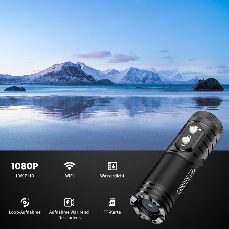 Tiantianle 1080P HD Mini Camera Helmet Camera