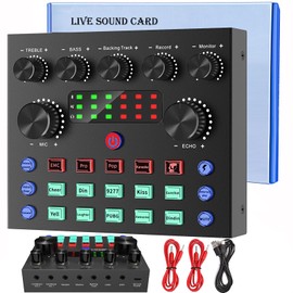Audio Interface, Audio Mixer, Karaoke Set, Home Use, Voice Changer, Mixer, Audio, DJ, Sound Card, Popular Ranking Device, V8 Sound Card, Male and Female Voices, Children's Voices, Robot Sounds