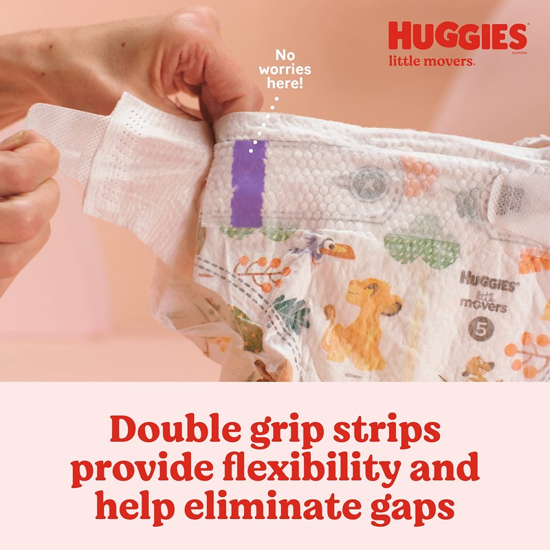 Huggies Little Movers Baby Diapers, Size 6 (35+ lbs), 84