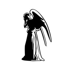 Weeping Angel Silhouette DW Sticker Decal Notebook Car Laptop 3.5" x 6" (Black)
