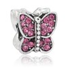 LaBenie Light Amethyst Crystal Butterfly Charm Bead