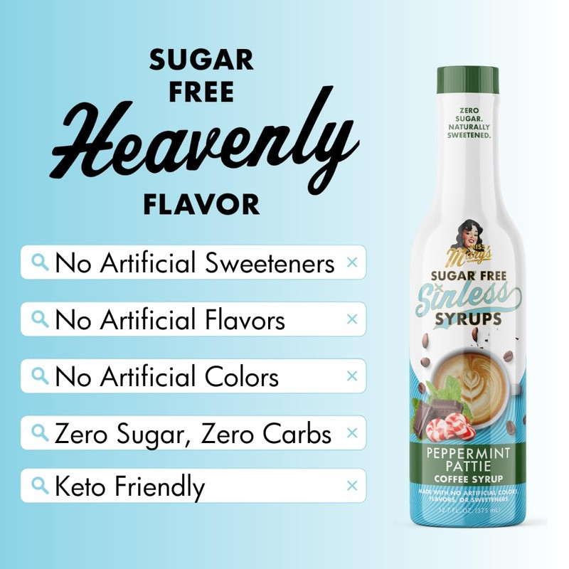 Sugar Free Peppermint Pattie Syrup - Stevia-Based, No Artificial Sweeteners,