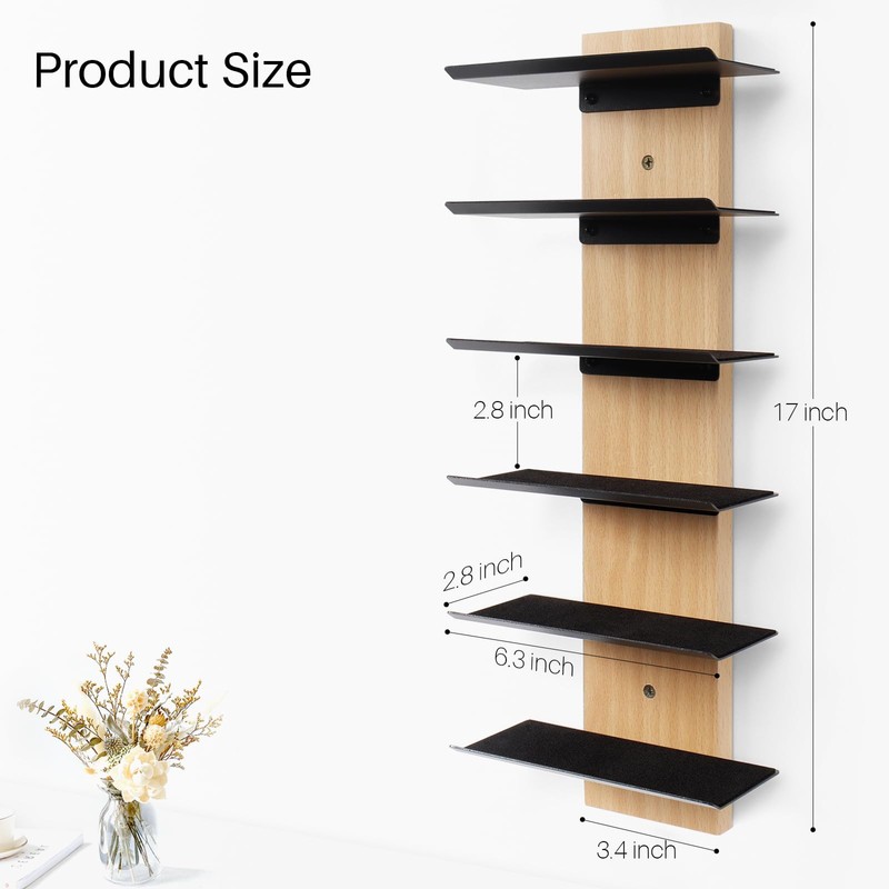 SEKSON Sunglasses Organizer for Wall, Solid Wood Sunglass Holder Display