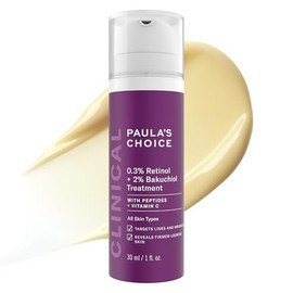 Paula's Choice CLINICAL 0.3% Retinol + 2% Bakuchiol, suero antienvejecimiento para arrugas profundas y líneas finas, sin fragancia y sin parabenos, 1 onza