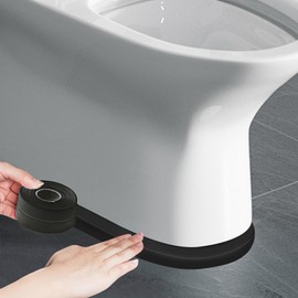 ABSOFINE Caulk Tape Waterproof Self Adhesive, Black Toilet Caulk Sealant Tape, Shower Seal Strip for Kitchen, Countertop, Bathroom, Sink Bathtub Toilet Edge Protector with Sealing Tool (1.97"x16.4Ft)