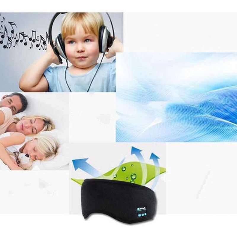 Inalámbrico Bluetooth 5.0 Eyeshade, Sleep Eye Mask para Hombres Mujeres,