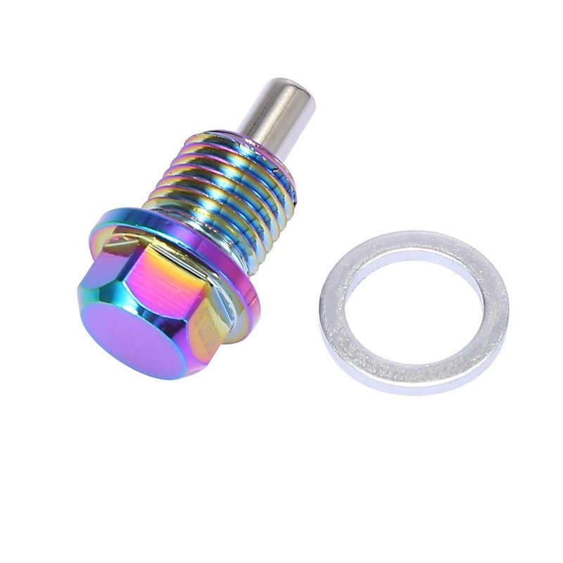 X AUTOHAUX 2 Set M14x1.5 Multicolor Magnetic Oil Drain Plug