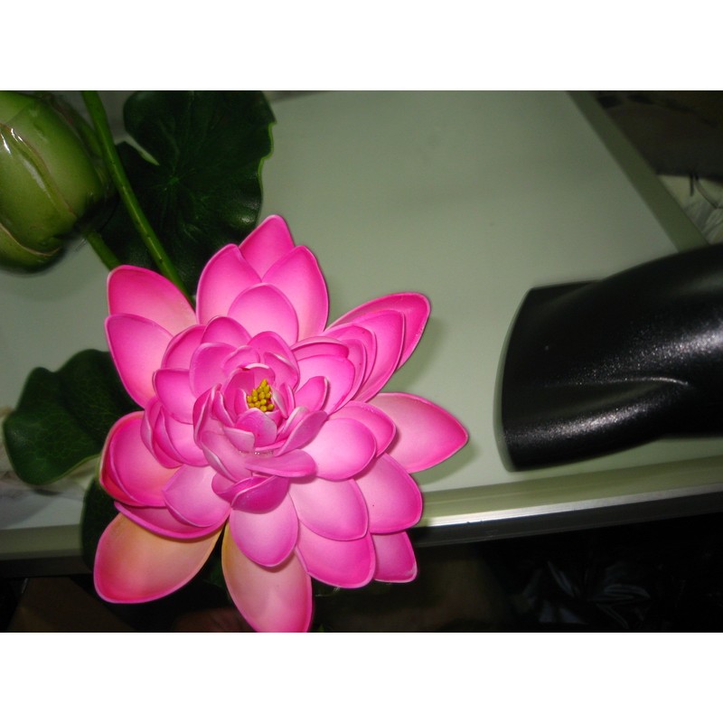 Plastic Artificial Lotus Flower Stick 40" Long
