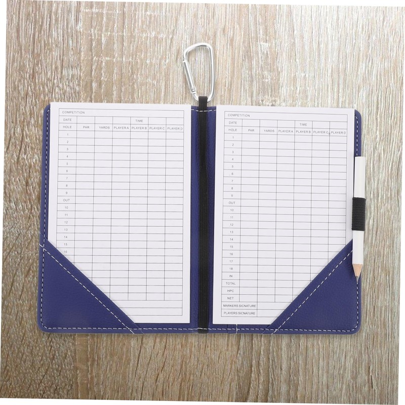 KICHOUSE 1 Set Multifunctional PU Golf Scorebook Cover with Pencil