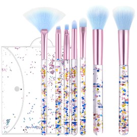 HJZHII 7 Piece Crystal Make-Up Brush Set, Sparkles Brush Set, Makeup Brush, Make Up Brush Set, Make-Up Brush Set, Make-Up Eyeshadow Mix, Concealer, Highlight Brush Set, Powder, Foundation, Blusher