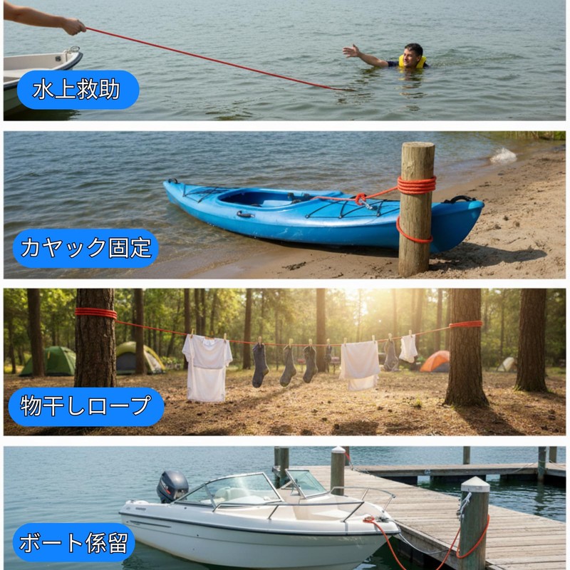 BeGrit Water Rope 10m Paracord 8mm Anchor Rope UV Protection