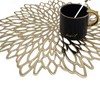 4PCS Golden Round Flower Placemat, Pressed Vinyl Placemats, Round Hollow