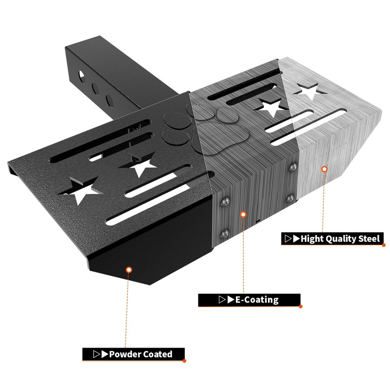 VKU Hitch Step for 2 Inch Receiver Classical Stars and