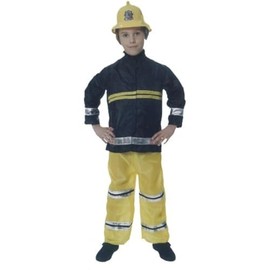 Henbrandt Children’s Fireman Fire Fighter Fancy Dress Costume Size Medium Ages 7-9 Boys and Girls Firefighter Outfit for Kids
