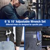 WORKPRO 2-Piece Adjustable Wrench Set, 6-Inch & 10-Inch Wide Jaw