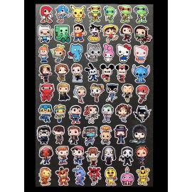 Unbranded Lot of 63 - Funko Pop Style Decal / Stickers Custom Art Variant