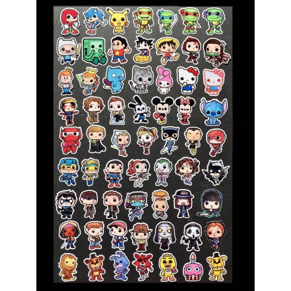 Unbranded Lot of 63 - Funko Pop Style Decal /