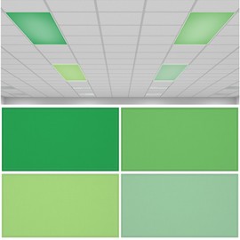 QOUBAI 4pcs Spring Fluorescent Light Covers for Ceiling Lights 4x2 ft Magnetic Light Filters for Classroom Office Home Green Decorative Fluorescent Light Shade Drop Ceiling Supplies