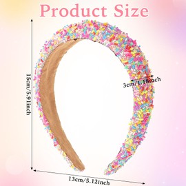 Wide Headband Women's Glitter, Candy Colours Headband, Glitter Headband Pink, Candy Coloured Rhinestone Headband, Wide Headband Rhinestone, Headband Girls, for Women and Girls
