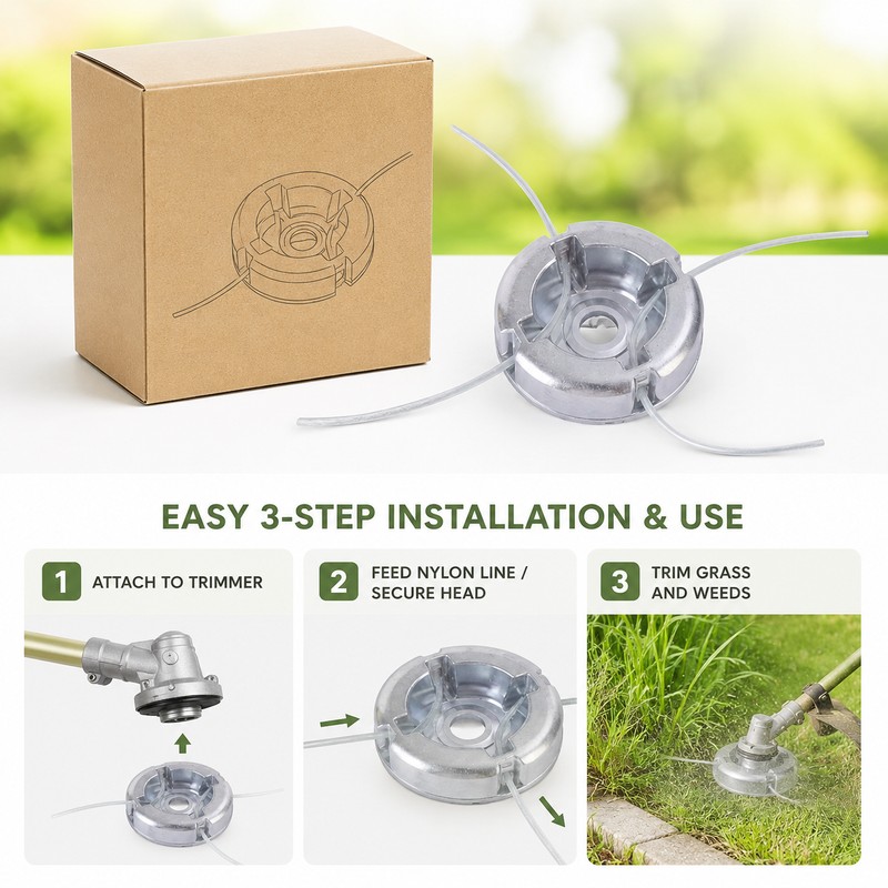 Aluminum Alloy Trimmer Head for Lawn Care – Easy-Load Mowing